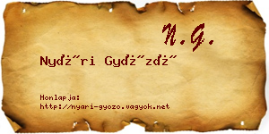 Nyári Győző névjegykártya